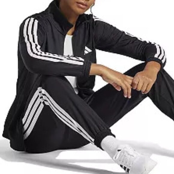 ADIDAS TRICOT 3-STRIPES TRACK TOP BLACK/CLEAR PINK - Picture 4 of 4